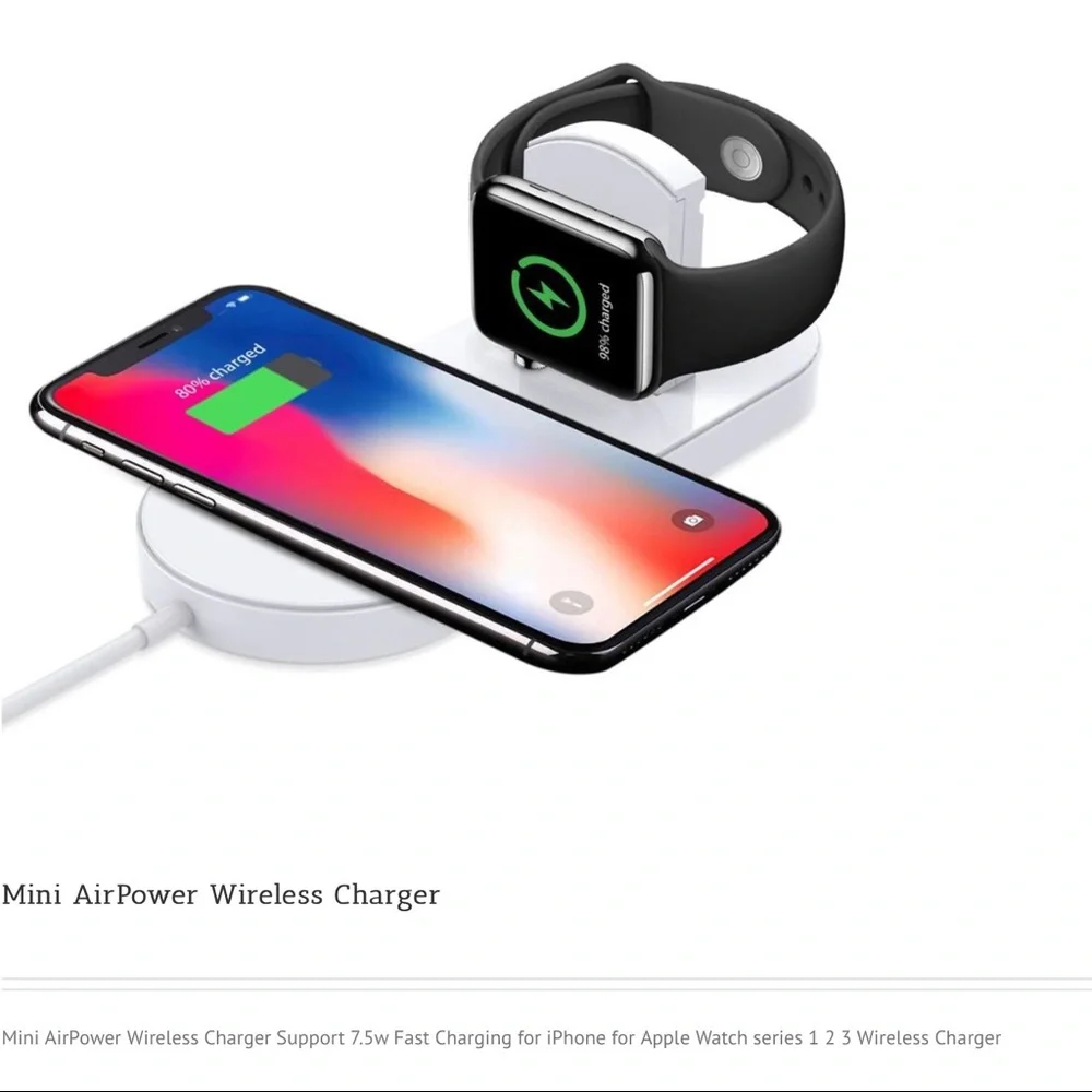 2 in 1 Qi Mini AirPower Wireless Charger III Apple